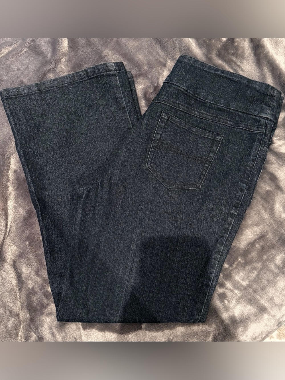 Allison Daley Petite Stretch Pull-On Dark Blue/Charcoal/Washed Black Jeans 12